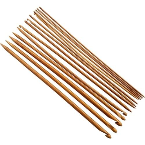 14 sizes 35cm Carbonized Bamboo Afghan Tunisian Crochet Hook knitting DIY Sweater knitting craft needle