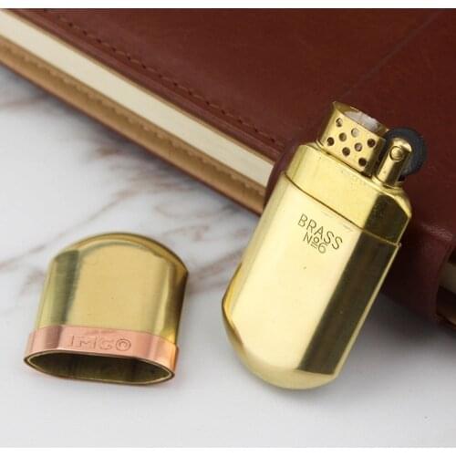 IMCO Retro Wind proof Kerosene Lighter Creative Mini Copper Ultra Thin Igniter Mens Lighter Accessories Tools