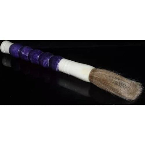 Collection Old Chinese Calligraphy Painting Inlaid Jades Large Brush/13