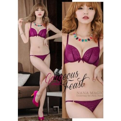 Women Blue Black White Flesh Purple Red Lace Underwear Sexy Deep V Bra Set Push-up Brassiere New Hot Sale Sexy Women Lace Bras