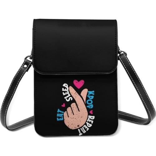 Kpop Shoulder Bag Woman Fashion Mobile Phone Bag Retro Leather Shopping Bags