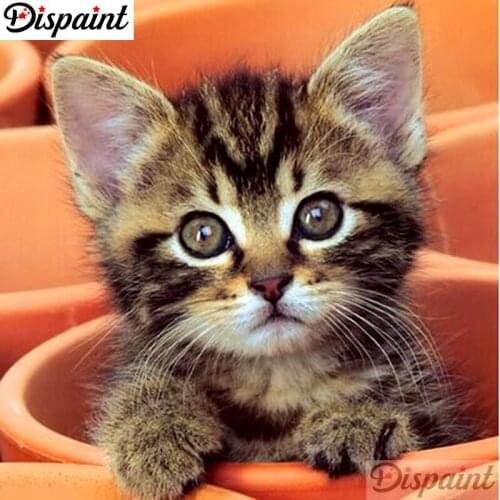 Dispaint Full Square/Round Drill 5D DIY Diamond Painting "Animal cat scenery" 3D Embroidery Cross Stitch 5D Home Decor A10491