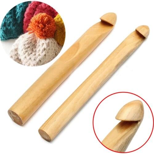 JX-LCLYL 20/25mm New Bamboo Handle Crochet Hook Weave Sweater Yarn Craft Knitting Needle