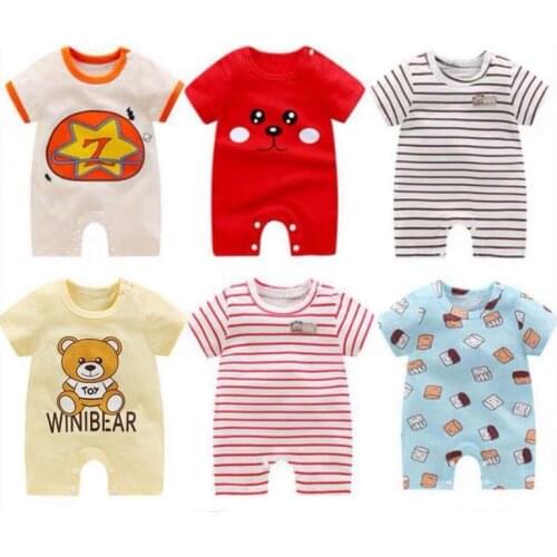 Summer New Baby Boys Girls Clothing Short Sleeve Rompers Cotton Infant Newborn Clothes Jumpsuit For 0-2Y Toddlers Bebe Outfits