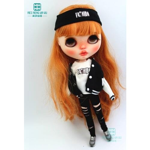 1PCS Blyth Doll Clothes fashion T-shirt Casual jacket, hole pants for Blyth , Azone, obitsu, FR 1/6 doll
