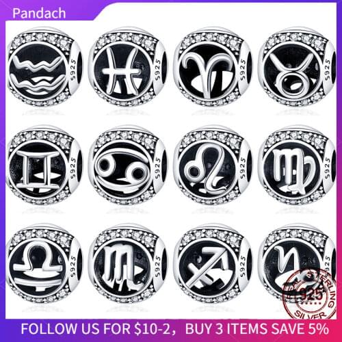 Pandach 100% Real 925 Sterling Silver Letter Alphabet A-Z Charm Name Bead Fit Original Bracelet Pendant Jewelry CMC030