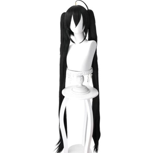 Hot Azur Lane Cosplay Wig Sakura Empire Wig 120cm Black Long Hair Halloween Cospaly