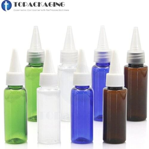 100 * 20ML Needle Nose Cap Bottle Plastic Cosmetic Container Refillable Hair Perm Liquid Essence Oil Dropper Squeeze Makeup Pack