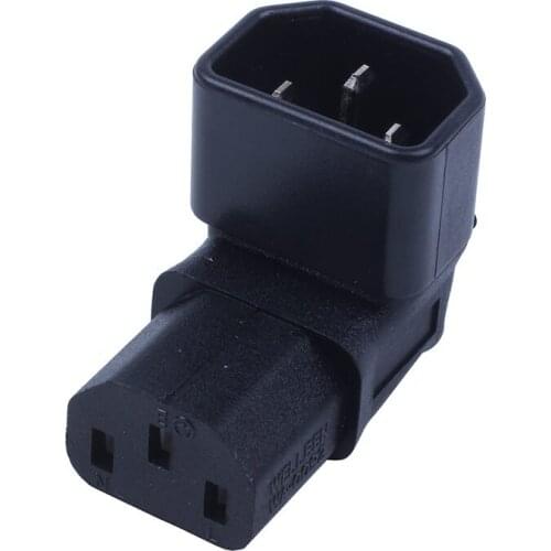 Right Angled IEC Adapter, Up Angled IEC 320 C14 to C13 for LCD/LEC TV Wall Mount Black