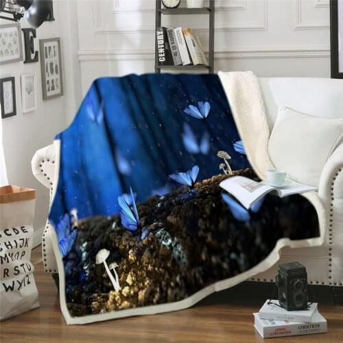 Butterflies Sherpa Blanket Warm Elegant Cozy Blankets Butterfly Collection Luxury Microfiber Plush Bed Blankets