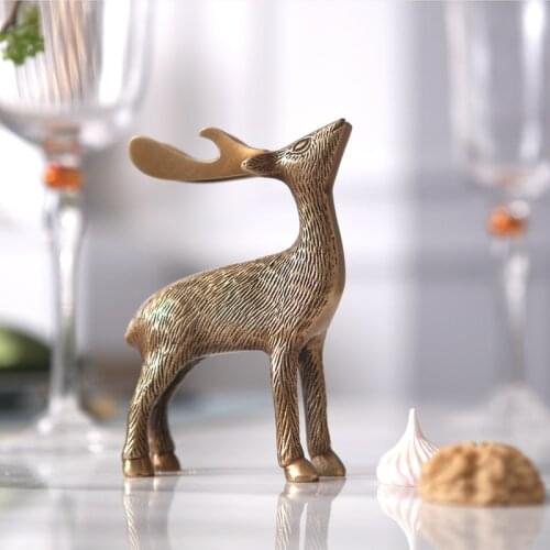 Luxury Personalized Brass Fawn Corkscrew Decoration Red Wine Bottle Champagne Corkscrew Desktop Small Deer Figurines Ornaments