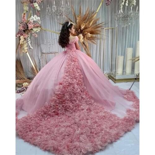 Sweet 16 Pink Quinceanera Dresses Off Shoulder Ruched Ball Gown Dress Prom Gowns Vestido De 15 Anos Quinceanera 2021