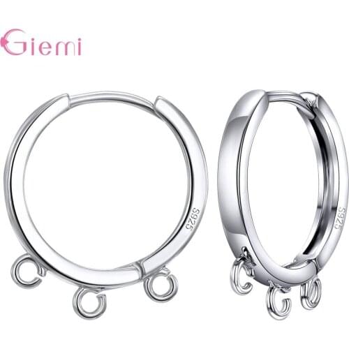 925 Sterling Silver Earring Hooks Wire Settings Base Hoop Earrings For DIY Jewelry Making Supplie Earring Findings Drop Shipping