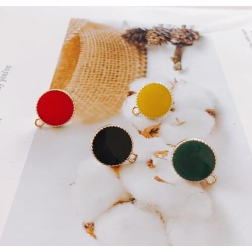 Alloy Round Pendant Charms DIY Material Jewelry Earring Accessories
