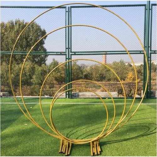 Wedding props large wrought iron ring arches background single pole arch door outdoor lawn wedding flower door shelf