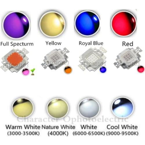 10PCS High Power 10W COB led Cold White 10000K 20000K 30000K Royal Blue Green Cyan Deep Red 660nm IR940 Acquarim Plant led chip