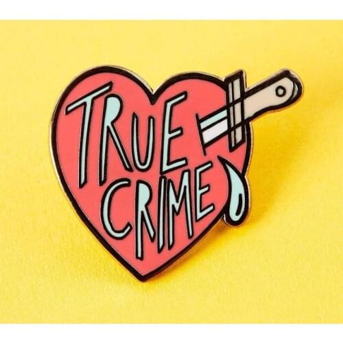 True Crime Lovers Pin Bloody Heart Badge Serial Killers Murder Weird Gift