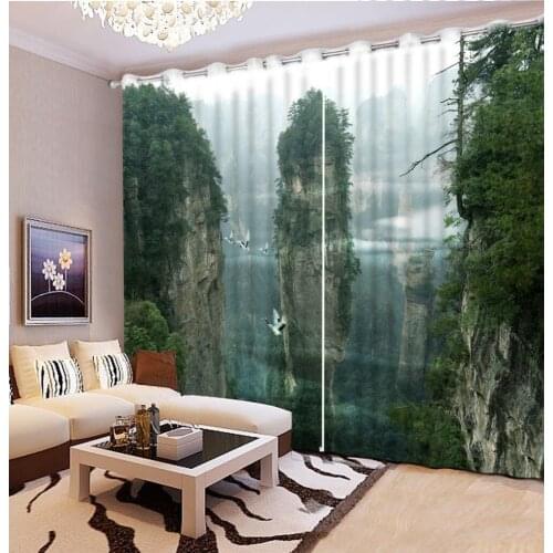 High mountain modern living room curtains Photo 3D Curtains for Living Room Window curtains