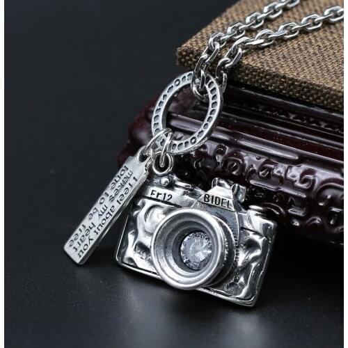 S925 Silver Jewelry New Camera Hanging Taiyin Retro-nostalgia Fashion Personal Couple Hanging