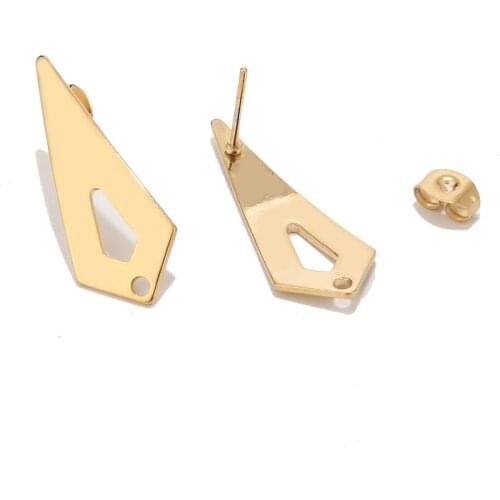 10pcs/lot New Gold/silver tone Stainless Steel Earring Posts hollow Round Stud Findings Earnut For DIY Jewelry Making Findings