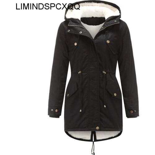 Mujer Parkas Hooded Drawstring Autumn Winter Womens Cotton Clothes Plus Size 5XL Plus Fleece Thicken Coats Clothing 2021 Fashion