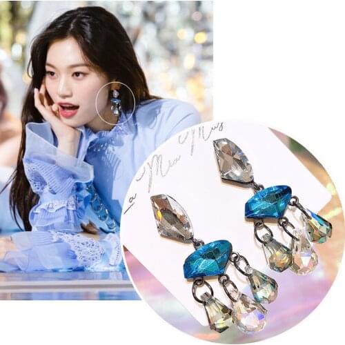 2021 fashion new cool summer blue gradient temperament Earrings Korean style elegant high quality Earrings