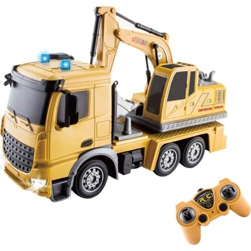 1/24 Large 6CH Remote Control Excavator Engineering Vehicle 2.4G Wireless Remote Control Boy Toy Model Car