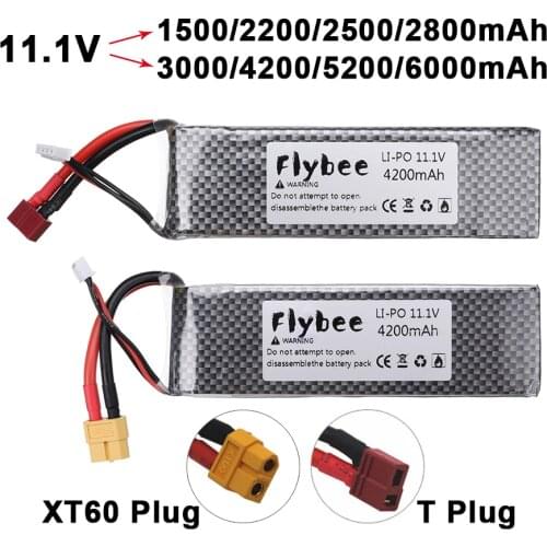 11.1V 1500mAh 2200mah 2800mAh 3000mAh 4200mAh 5200mAh Lipo Battery For RC aircraft toys helicopters Airplanes cars Boat 3s Lipo
