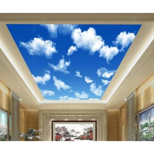 1819 Blue Sky with Clouds Printing stretch ceiling film for workshop ceiling decoration