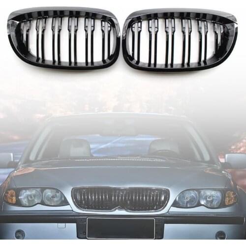 2Pcs Grille Replacement Perfect Fitment Car Accessory 51137064318/ 51137064317 Front Upper Bumper Grille for BMW 3 Series E46 20