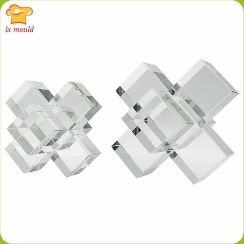 3D Cross Geometry Molds Home Furnishing Decoration Candle Soap Resin DIY Silicone Mould