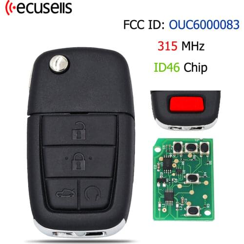 4+1/5 Button Folding Flip Remote Car Key Fob 315MHz for-Pontiac G8 2008-2009 With ID46 Chip FCC ID: OUC6000083