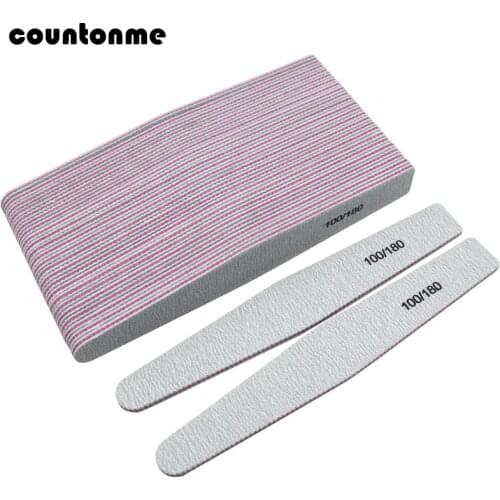 50Pcs/lot Professional Diamond File 100/180 nagel vijlen Grey Block Washable Nail Art Files nails accessoires lime a ongle