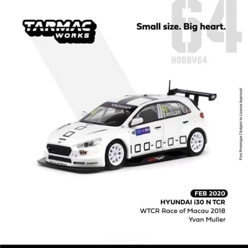 Tarmac Works cars 1:64 HYUNDAI i30 N TCR WTCR Race of Macou 2018-48 Collection of alloy car