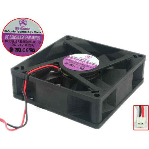 Bi-Sonic SP802524HL-03 DC 24V 0.25A 2-wire 80x80x25mm Server Cooling Fan
