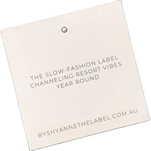 High Quality Custom Design Printed Logo 6.5x6.5cm Garment Hangtags For Clothing