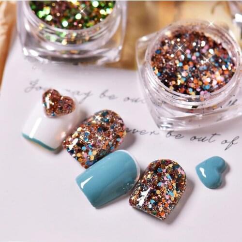 Spangles Nail Glitter Irregular Aluminum Foil Sequins AB Nail Flakes For Nails Chrome Powder Autumn Sticker Decoration Tips