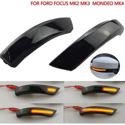 Side Wing Rearview Mirror Dynamic Blinker Flowing Indicator LED Turn Signal Light For Ford Focus 2 3 Mk2 Mk3 Mondeo Mk4