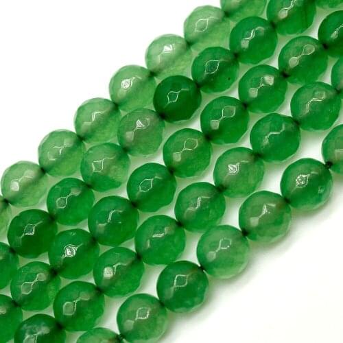 Natural Stone Beads FacetedJades Jaspers Round Spacer Loose Beads For Jewelry Making DIY Bracelet & Necklace