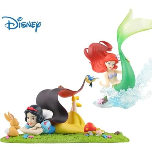 Disney Genuine Cute Princess Action Figure Decor Kawaii Snow White Ariel Anime Figures Collection Model Toys Ornaments Kid Gifts