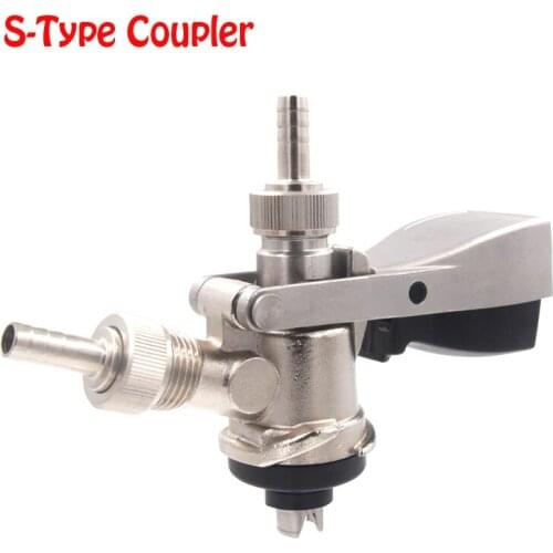 Homebrew Stainless Steel Beer Tap S-Type Keg Coupler Draft Beer Dispenser For Wine Brew Bar Tools