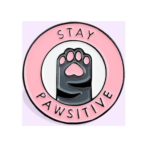 Animal Paw Enamel Pin round pink brooch with an animal footprint Badge Brooch Jewellry Gift For Friends and Kids