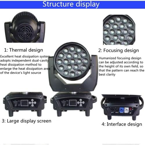 Hot sale 19x15W NEW Version of CTO and ECO function led wash zoom 19x15w rgbw moving head light zoom wash moving head lyre