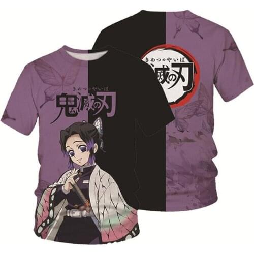 Kimetsu No Yaiba Demon Slayer Anime T Shirt Cartoon Harajuku Hip Hop Short Sleeve Fashion Printing Loose Casual Unisex Cosplay