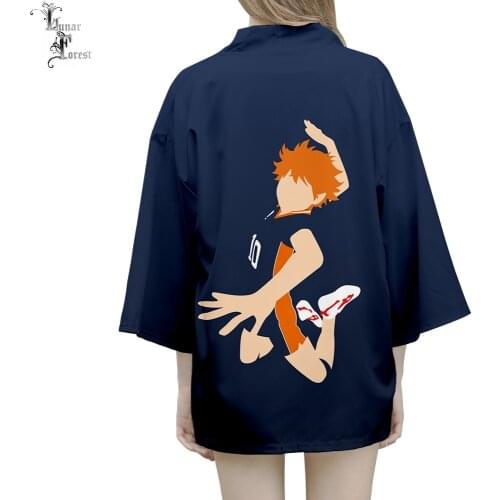 Haikyuu!! 3D Printing Japanese Kimono Haori Yukata Women/Men Fashion Summer Casual Cool Short Sleeve Streetwear B