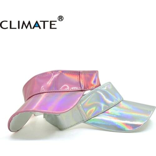 CLIMATE Women Dazzle Sun Visor Cool Hiphop Beach Visor Summer Party Sun Hat Woman Fashion Caps Visors Outdoor Caps Visor Girls