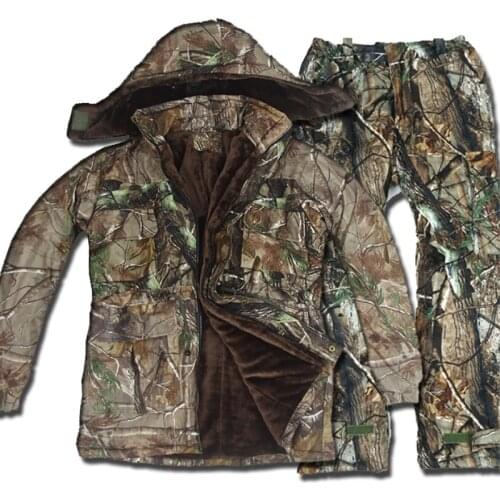 Hot 5 Pc Waterproof Bionics Camouflage Cotton Suits Tactical Jacket Pants Outdoor Hunting Clothes Airsoft Sniper Multicam Sets