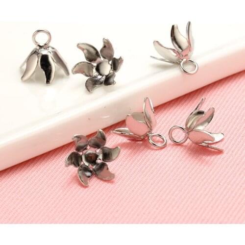 10 pcs Flower pendant bead cap connectors DIY for Jewelry Making Bracelet Findings Necklace Accessories