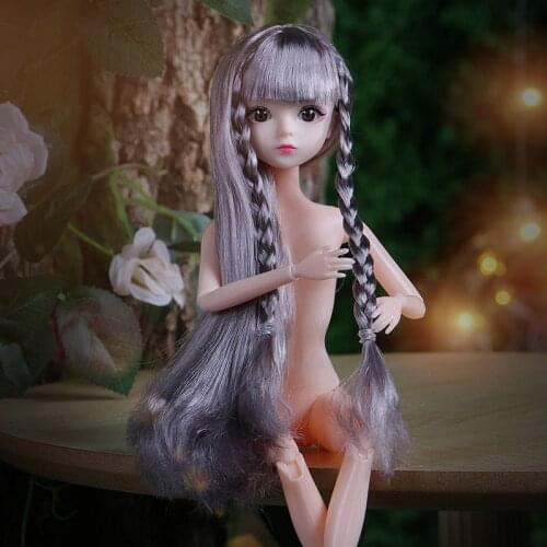 New BJD Dolls 30cm 1/6 20 Movable Joints 3D Eyes Female Naked Nude Body DIY Doll Makeup Toy For Girls Gift