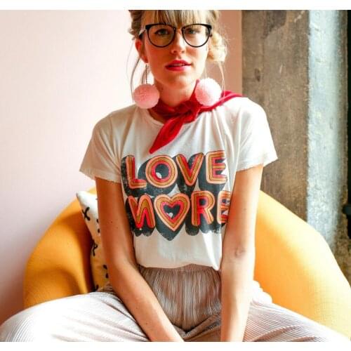 Summer Love More Letters Sweet Style Casual white Tshirts Vintage 80S 90s Graphic Cotton Tees Plus Size Ins Fashion Tshirt Women